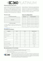EC360 PLATINUM EC360 PLATINUM Tampon Thermique Fiche Technique